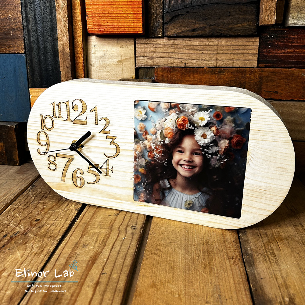 Legno Orologio Con Immagine Personalizzata ElinorLab ™️ Orologio