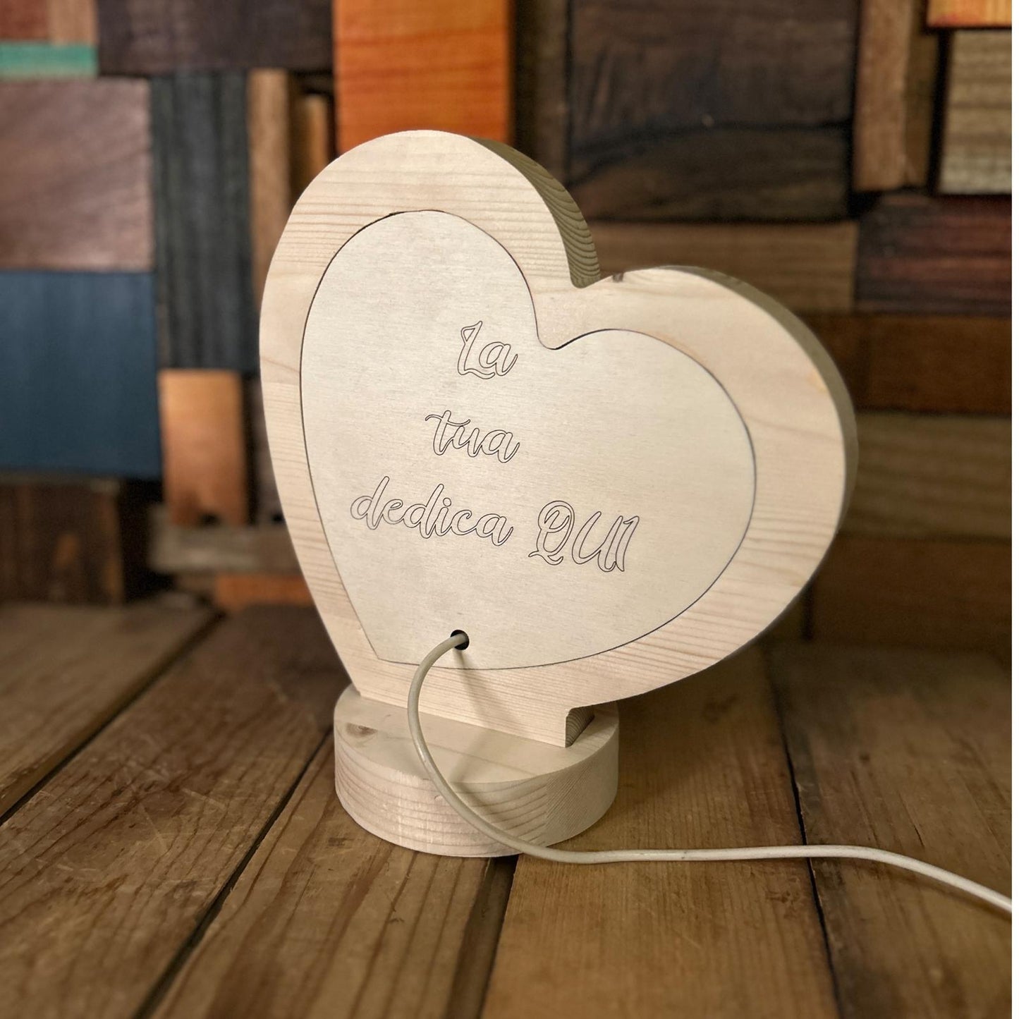 ElinorLab ™️ Lampada CUORE con base e dedica