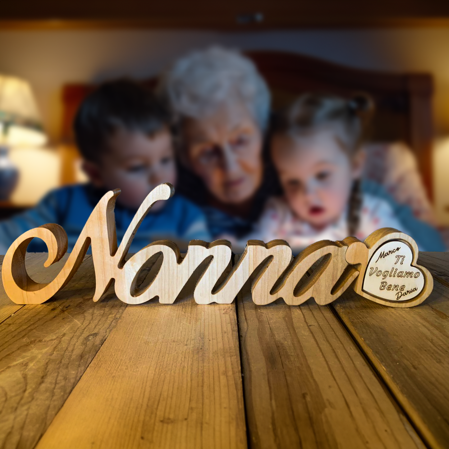ElinorLab ™️ Scritta Nonno in legno massello