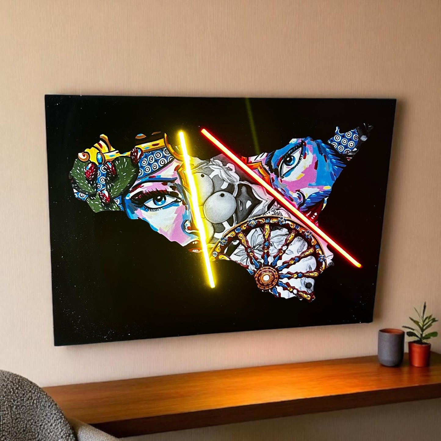 Quadro Sicilia con Neon LED
