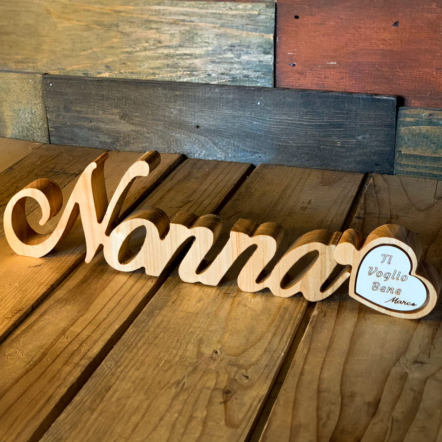 ElinorLab ™️ Scritta Nonno in legno massello