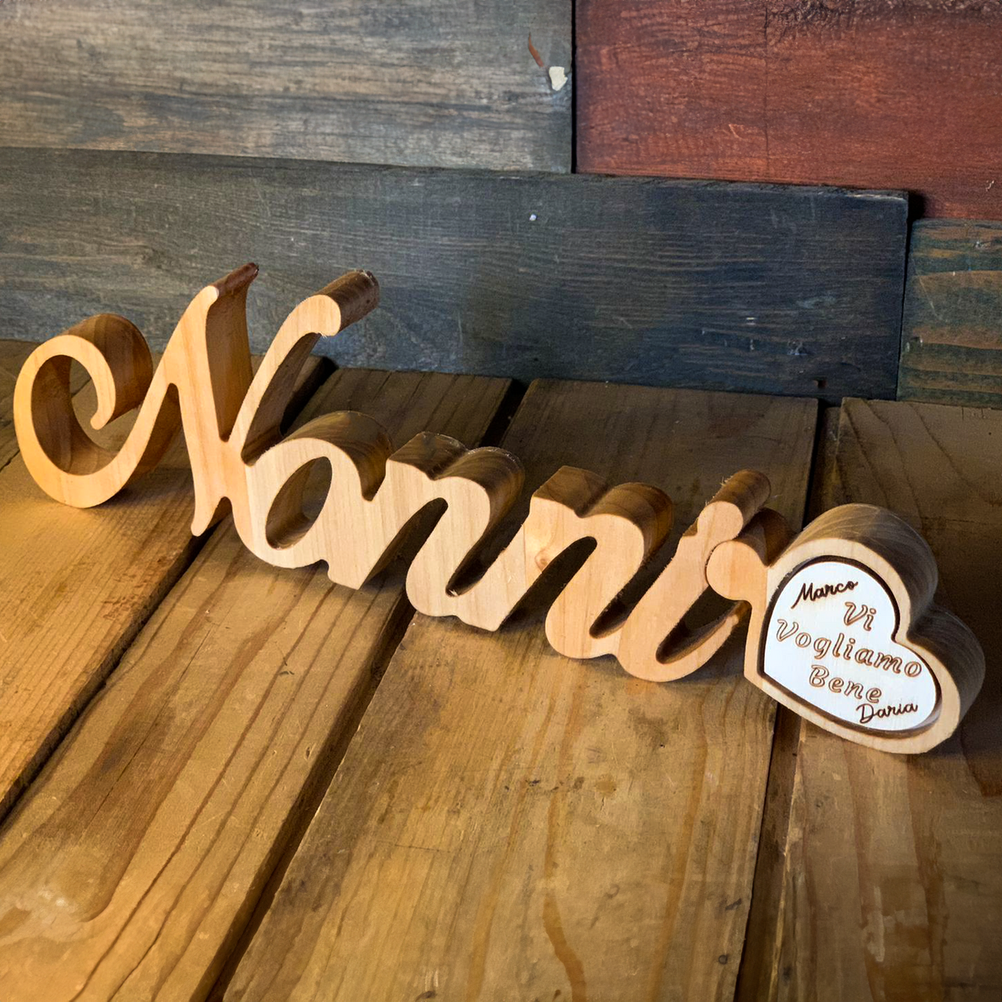 ElinorLab ™️ Scritta Nonno in legno massello