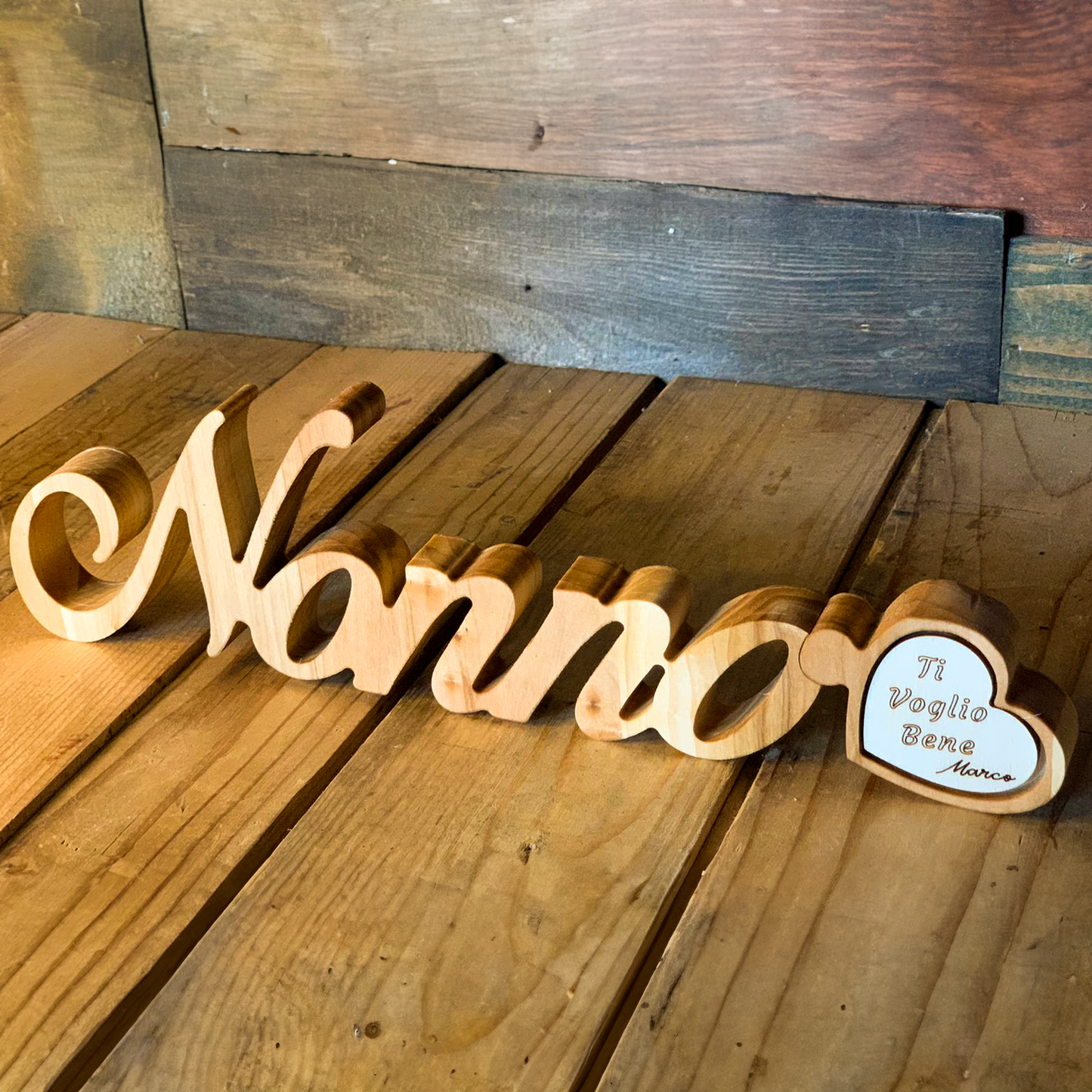 ElinorLab ™️ Scritta Nonno in legno massello