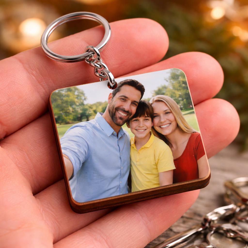 ElinorLab ™ APPENDI Chiavi da Parete in Legno con Foto Personalizzata