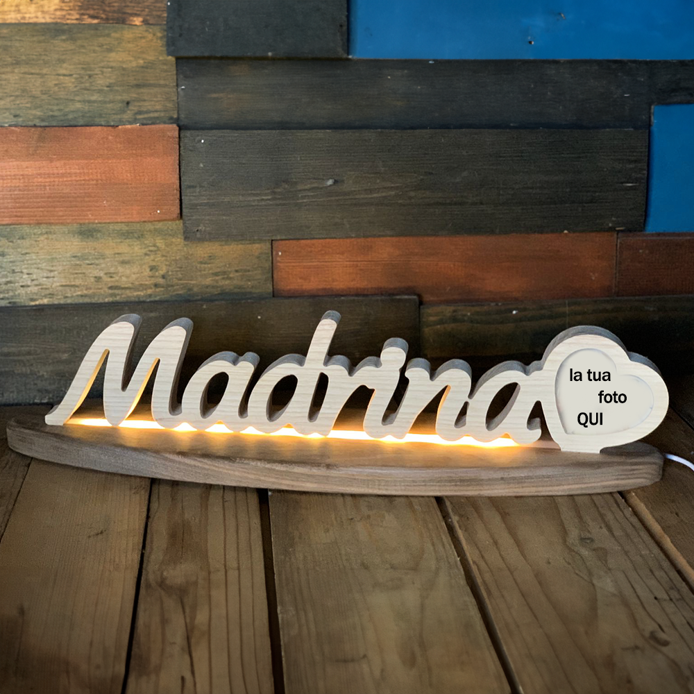 ElinorLab ™️ SCRITTA in legno Massello MADRINA