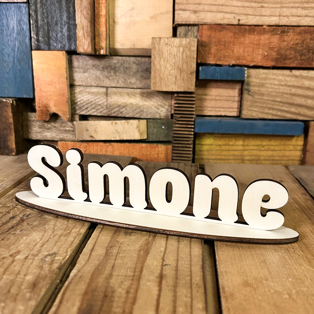 Elinorlab™ Scritte in legno con base ovale