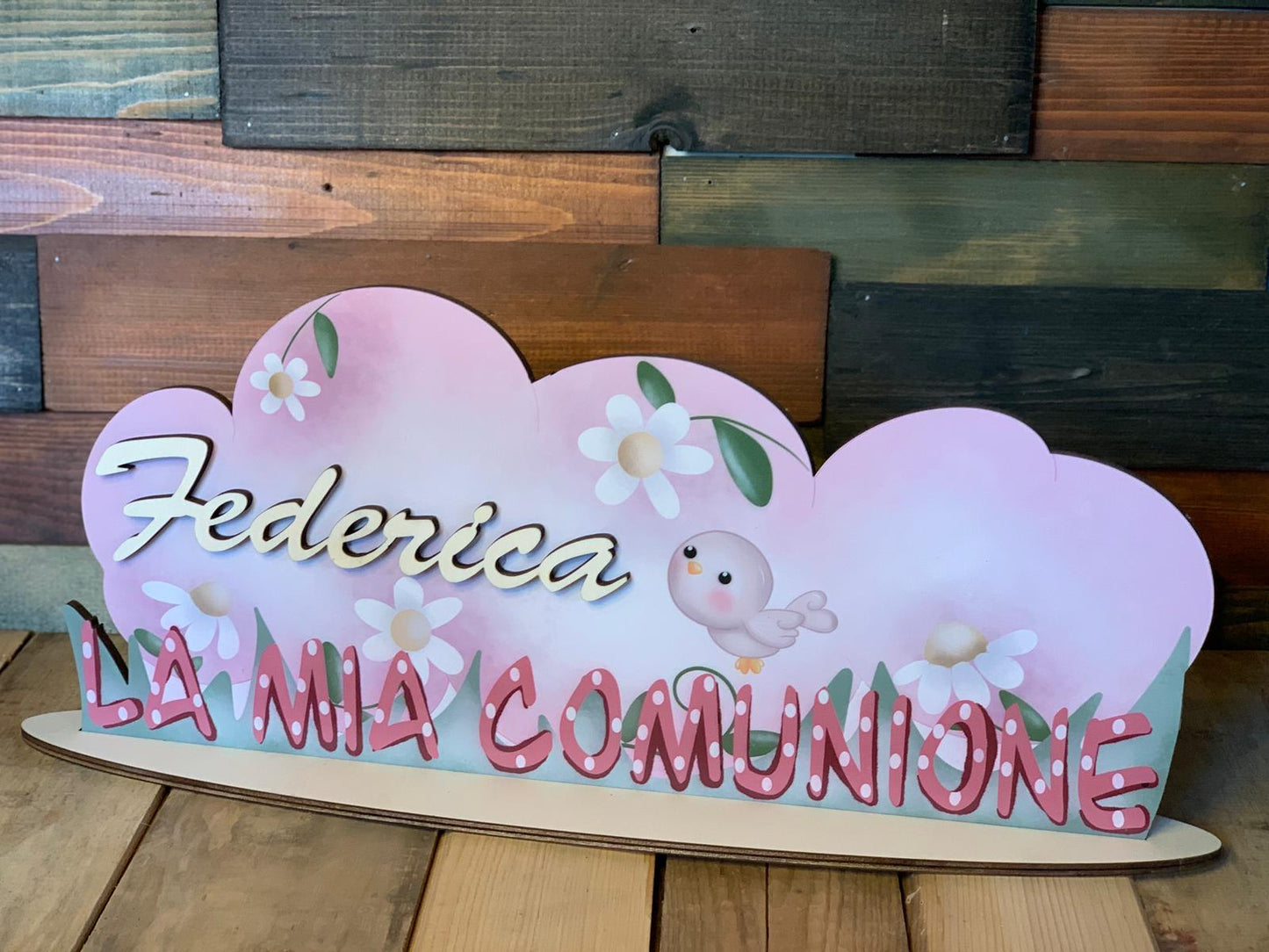 ElinorLab ™️ scritta in legno personalizzata La Mia Prima Comunione