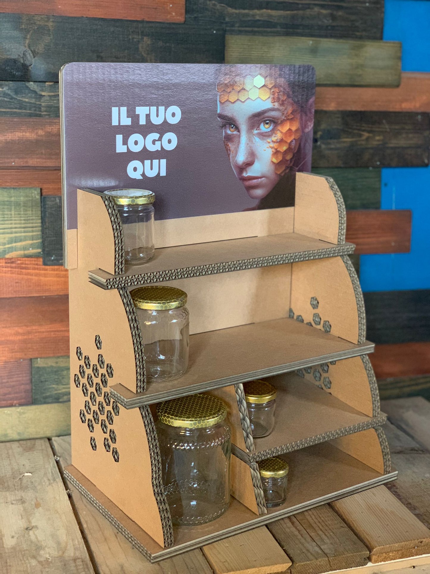 ElinorLab ™️ Espositore in cartone per barattoli standard