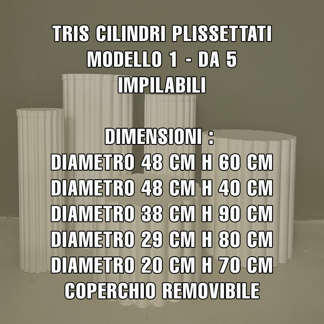 ElinorLab ™️ Cilindri Plissettati MODELLO 1 - da 5 pezzi