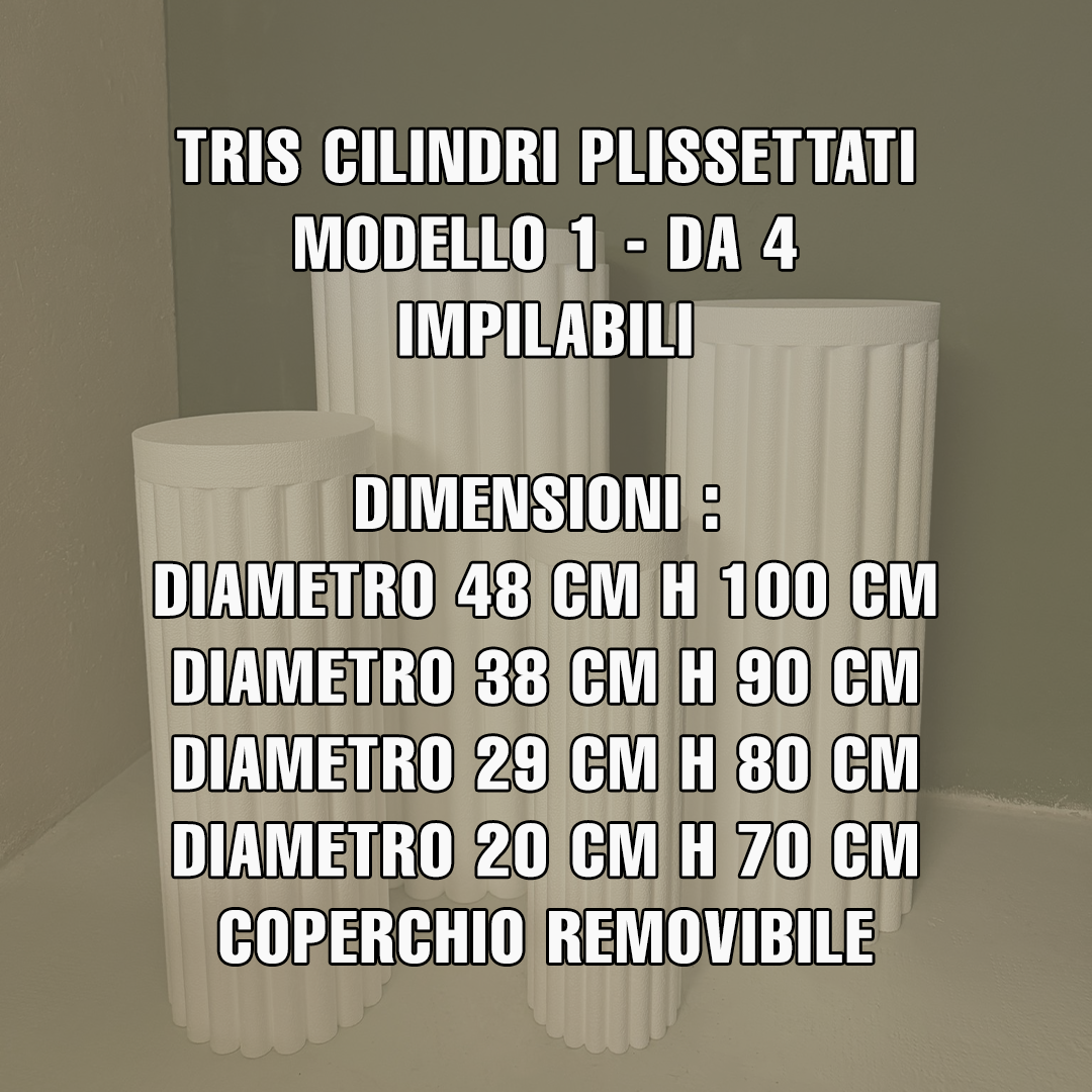 ElinorLab ™️ Cilindri Plissettati MODELLO 1 - da 4 pezzi