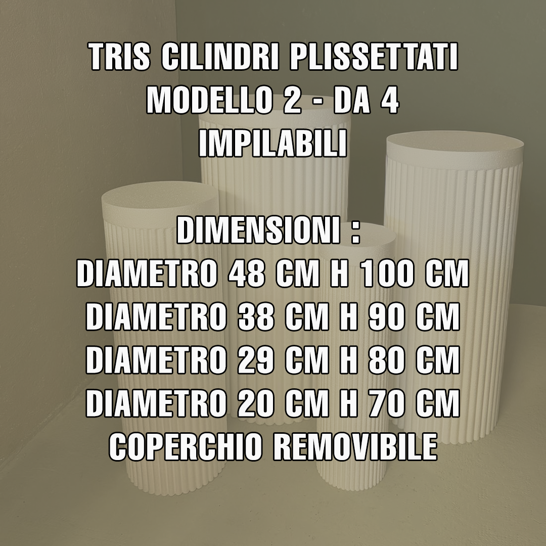 ElinorLab ™️ Cilindri Plissettati MODELLO 2 - da 4 pezzi