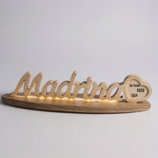 ElinorLab ™️  SCRITTA in legno Massello MADRINA