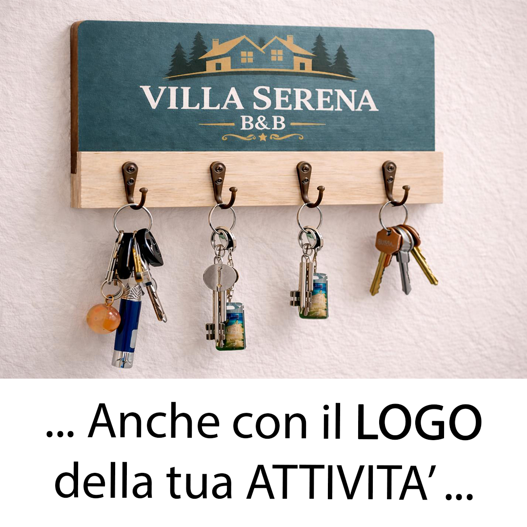 ElinorLab ™ APPENDI Chiavi da Parete in Legno con Foto Personalizzata