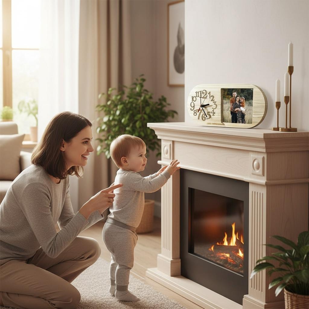 ElinorLab ™️ Orologio in legno con foto e dedica