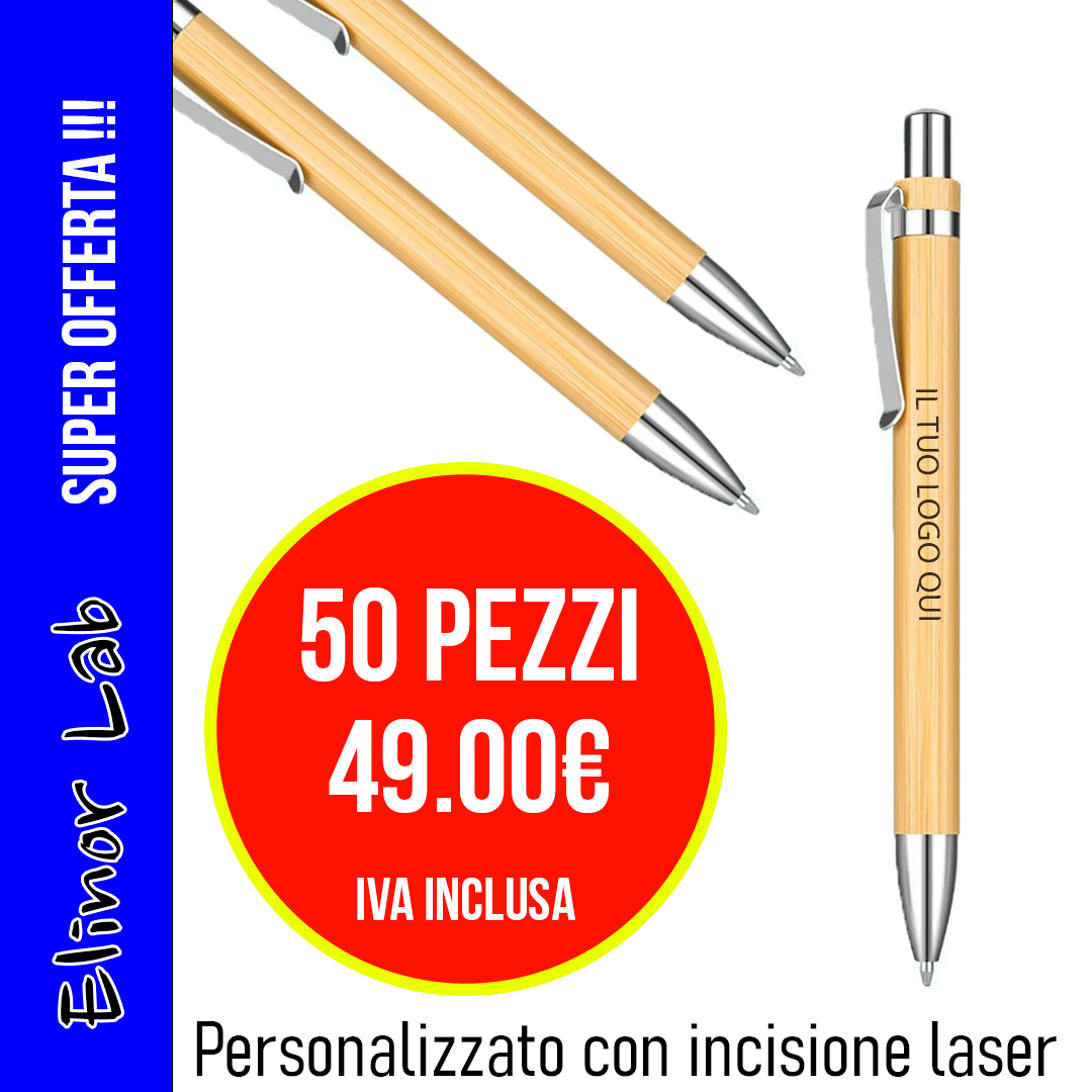 ElinorLab ™ Penne in Bambù personalizzabili