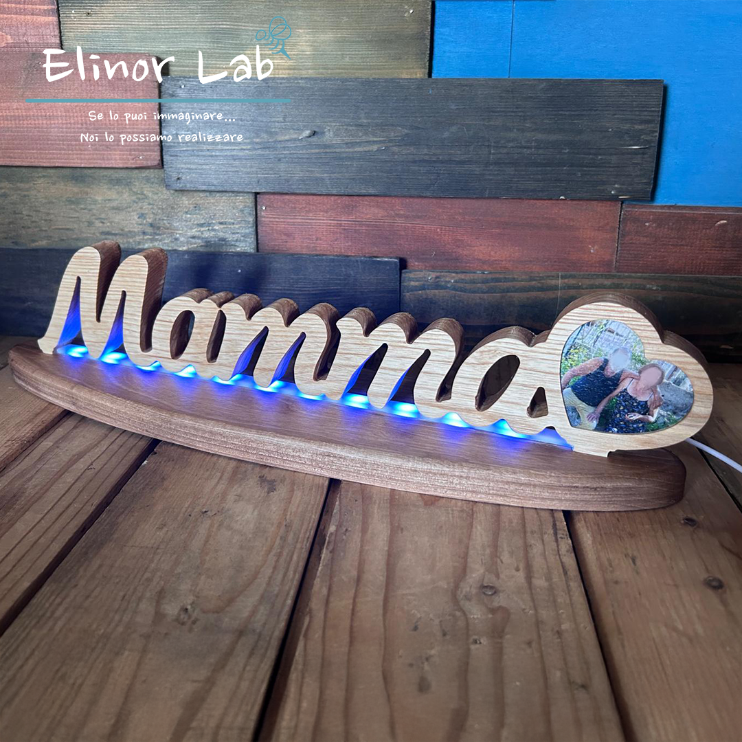 ElinorLab ™SCRITTA MAMMA IN LEGNO MASSELLO